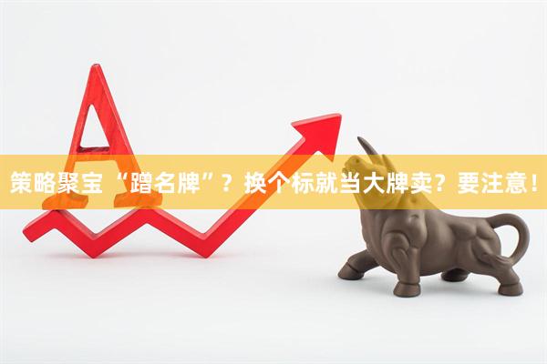 策略聚宝 “蹭名牌”？换个标就当大牌卖？要注意！
